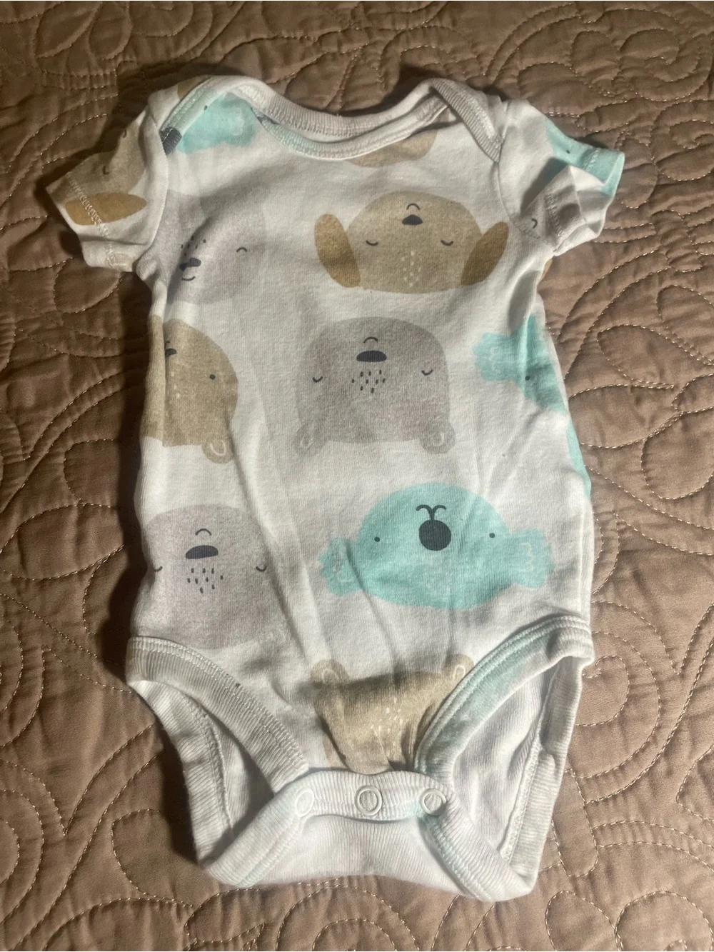 2c Carter's Baby Bodysuit 5pc lot 0-3M Cotton Short Sleeve Tagless
